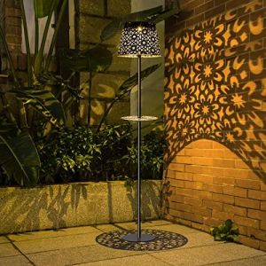 Outdoor Floor Lamps Solar Powered - 2 in 1 Waterproof Standing